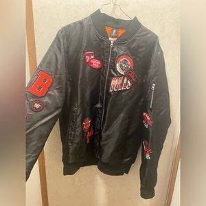 NBA Black and Red Bomber Jacket